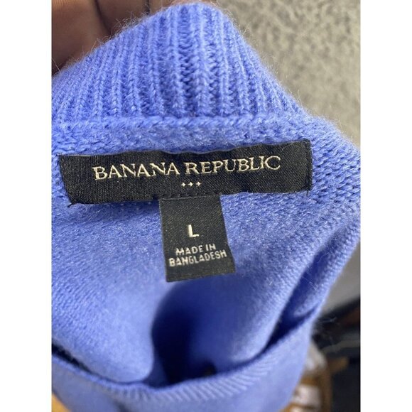 Banana Republic Womens Round Neck Pullover Sweater Blue Long Sleeve Size Large - Picture 3 of 6